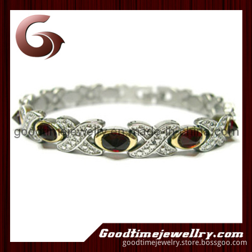 Stainless Steel Diamond Magnetic Bracelet (GSB-109)